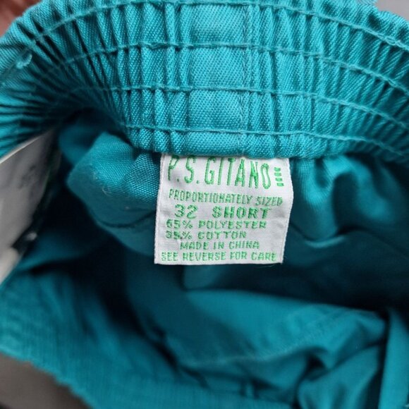 P S Gitano Plus Short Pants Teal Womens 32 x 28 Tags Pockets Petite - Picture 6 of 8